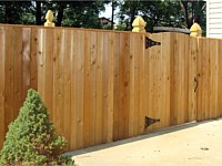 <b>Cedar Vertical Board Privacy Fence with Cap Board Top & French Gothic Posts</b>